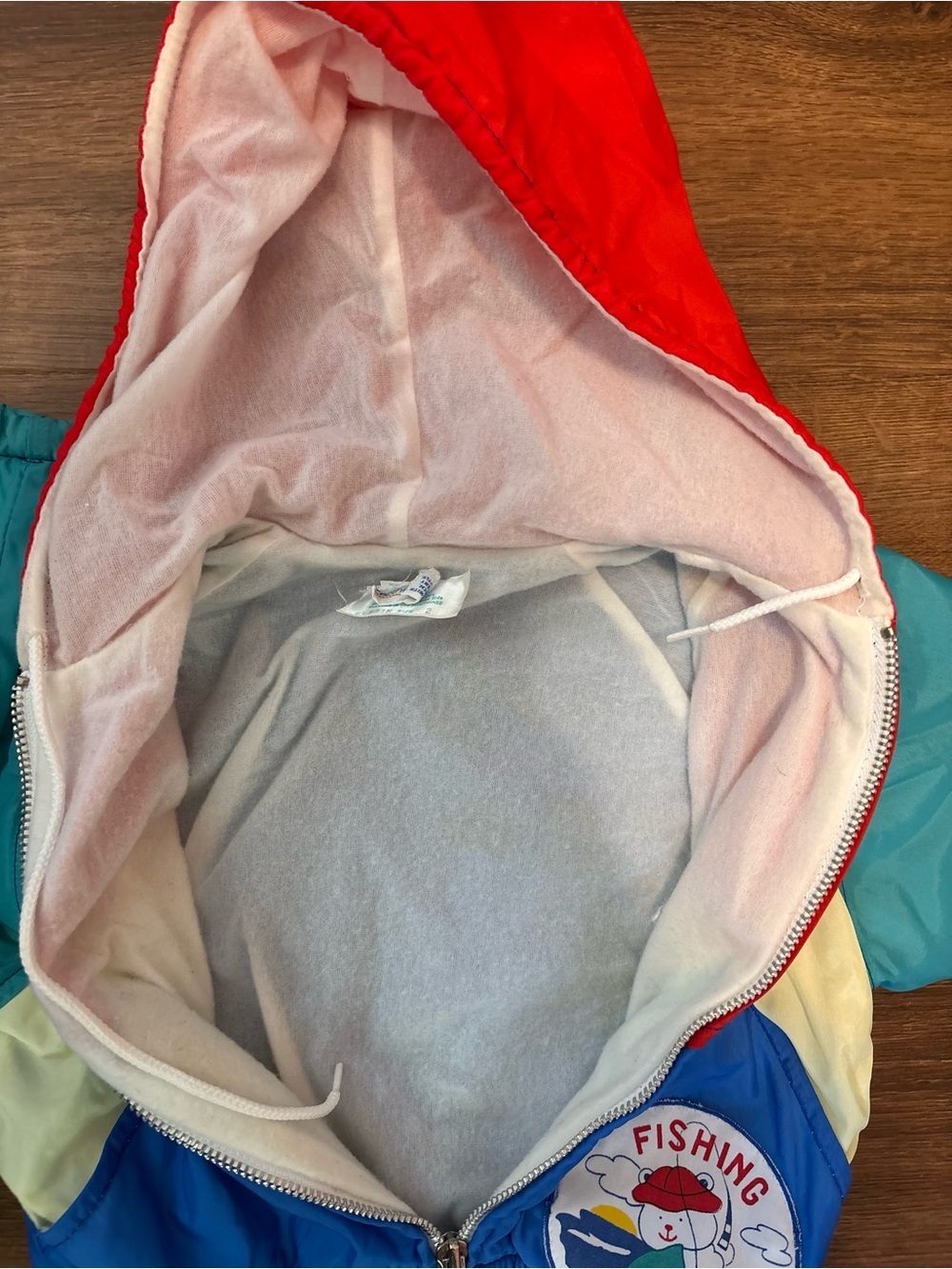 Vintage 90s Mothercare Kids 2 Years “Fishing” RARE Color Block Windbreaker Retro - Picture 7 of 8